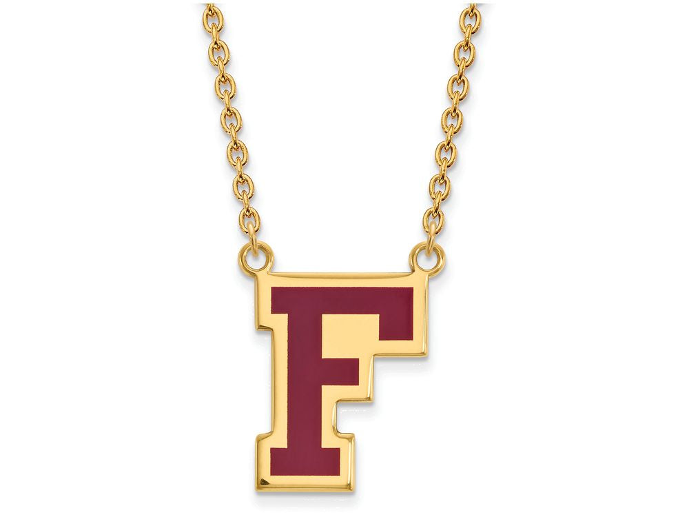 Logoart Sterling Silver Gp Fordham U Enamel Large Pendant Necklace