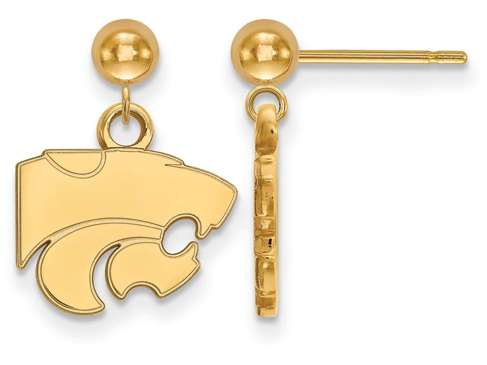 Logoart Sterling Silver Gp Kansas State University Earrings Dangle Ball