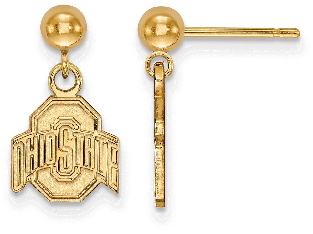 Logoart Sterling Silver Gp Ohio State University Earrings Dangle Ball
