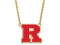 Logoart Sterling Silver Gp Rutgers Large Enamel Pendant Necklace