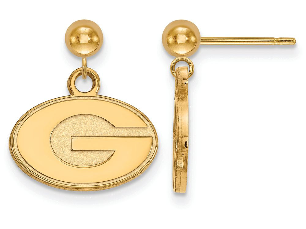 Logoart Sterling Silver Gp University Of Georgia Earrings Dangle Ball