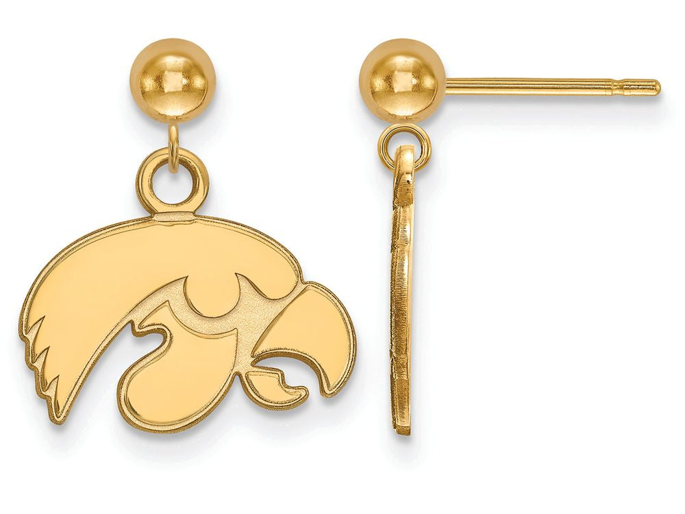 Logoart Sterling Silver Gp University Of Iowa Earrings Dangle Ball