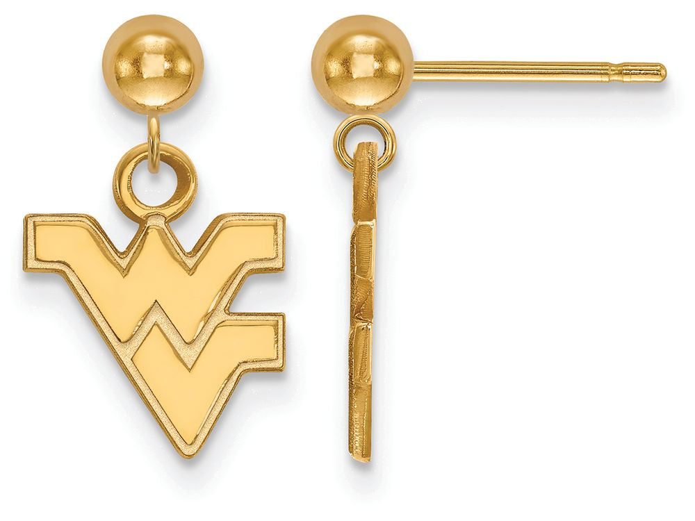 Logoart Sterling Silver Gp West Virginia University Earrings Dangle Ball