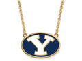 Logoart Sterling Silver Gp Brigham Young U Large  Enamel Pendant Necklace
