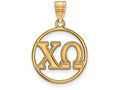 Logoart Sterling Silver Gp Chi Omega Small Circle Pendant