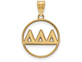 Logoart Sterling Silver Gp Delta Delta Delta Medium Circle Pendant