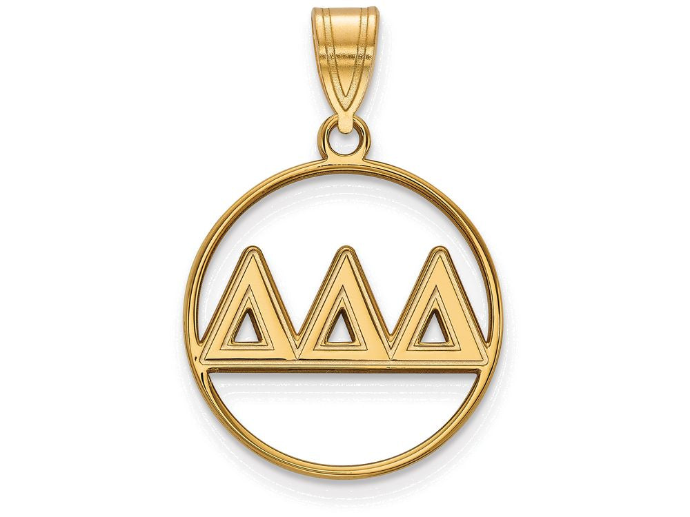 Logoart Sterling Silver Gp Delta Delta Delta Medium Circle Pendant