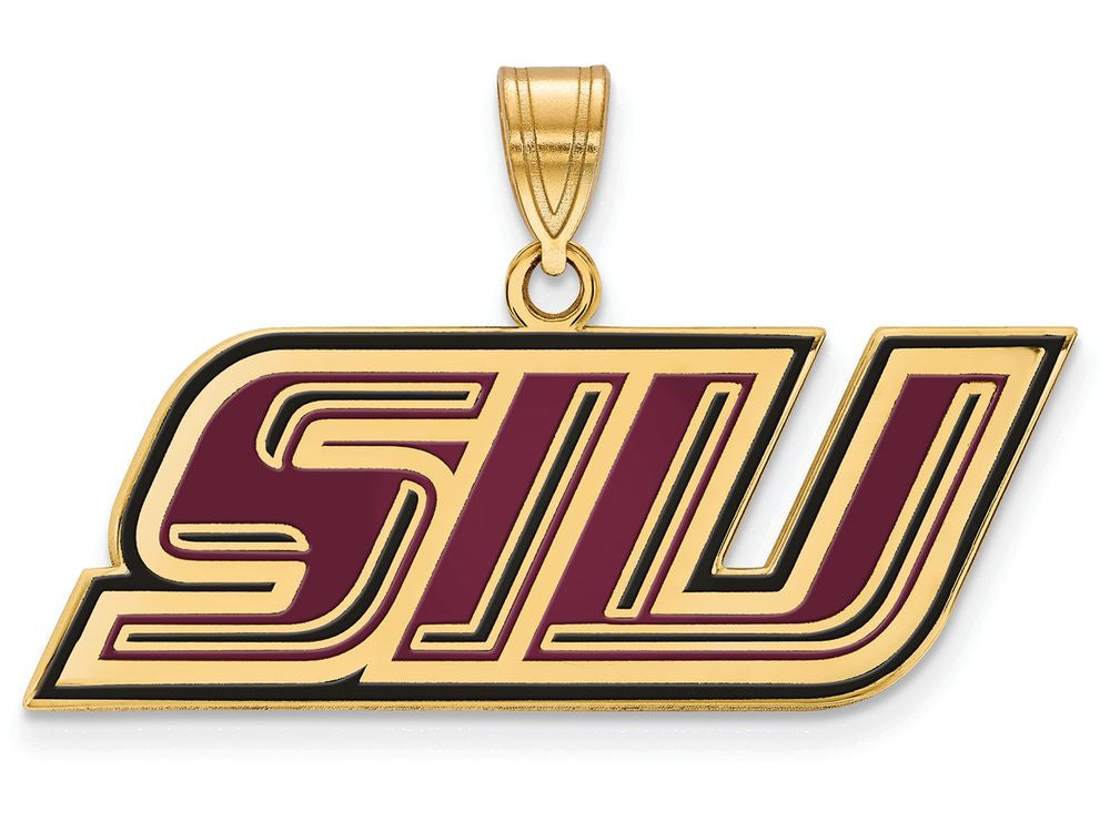 Logoart Sterling Silver Gp Southern Illinois University Small Enamel Pendant