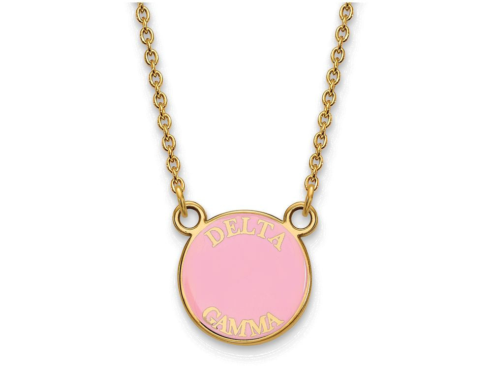 Logoart Sterling Silver Gp Delta Gamma Small Enamel Pendant Necklace