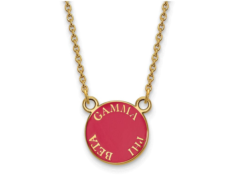 Logoart Sterling Silver Gp Gamma Phi Beta Small Enamel Pendant Necklace