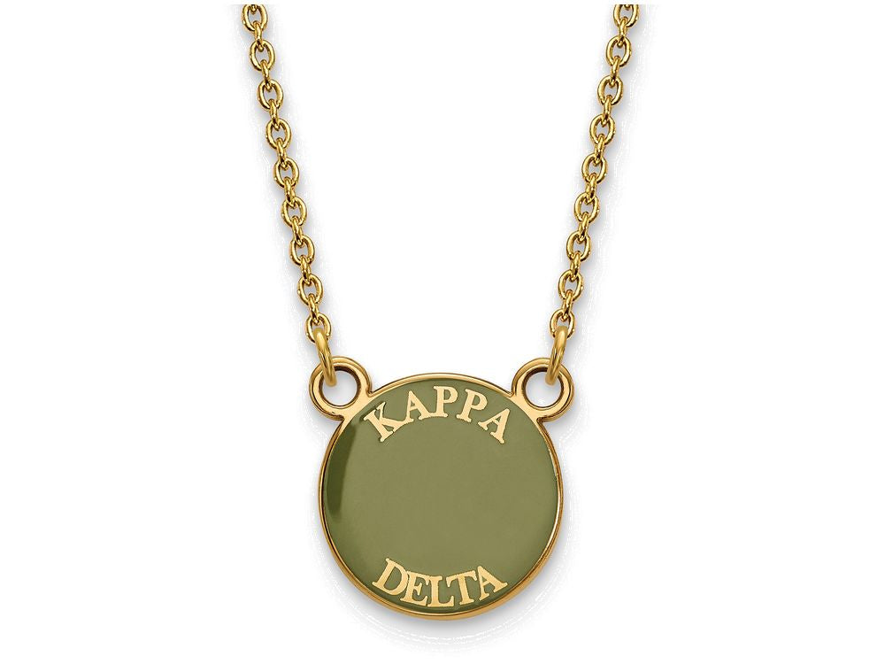 Logoart Sterling Silver Gp Kappa Delta Small Enamel Pendant Necklace