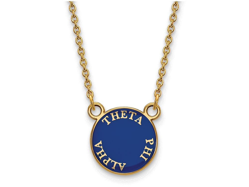 Logoart Sterling Silver Gp Theta Phi Alpha Small Enamel Pendant Necklace