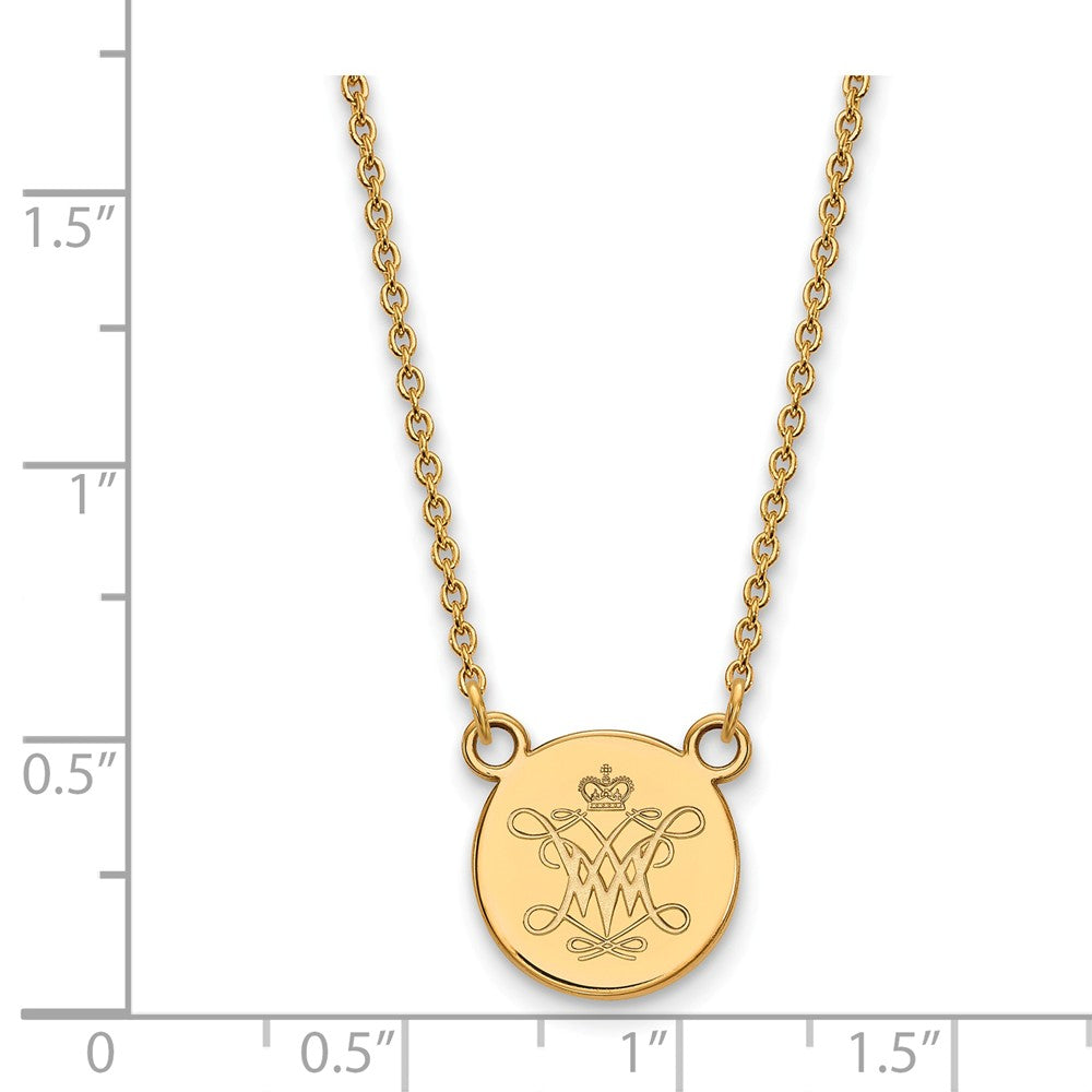 Logoart Sterling Silver Gp William And Mary Small Disc Pendant