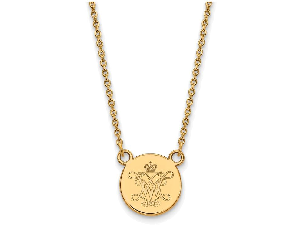 Logoart Sterling Silver Gp William And Mary Small Disc Pendant