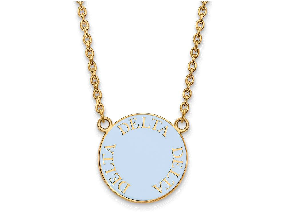 Logoart Sterling Silver Gp Delta Delta Delta Large Enamel Pendant Necklace