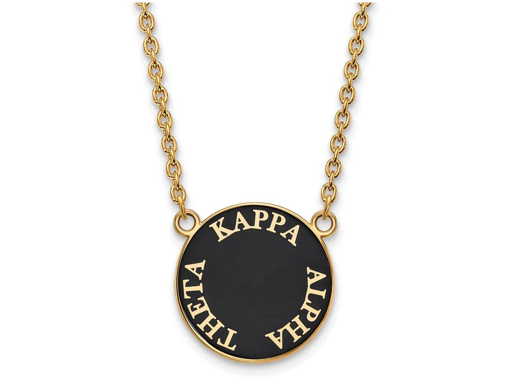 Logoart Sterling Silver Gp Kappa Alpha Theta Large Enamel Pendant Necklace