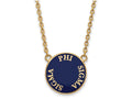 Logoart Sterling Silver Gp Phi Sigma Sigma Large Enamel Pendant Necklace