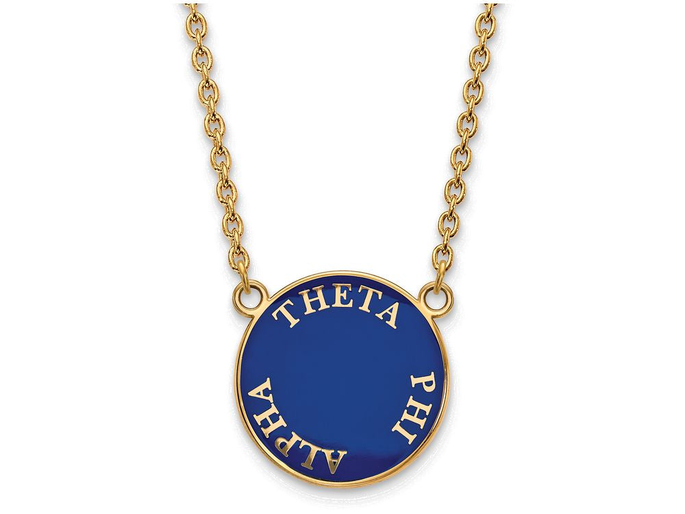 Logoart Sterling Silver Gp Theta Phi Alpha Large Enamel Pendant Necklace
