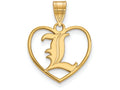 Logoart Sterling Silver Gp University Of Louisville Pendant In Heart