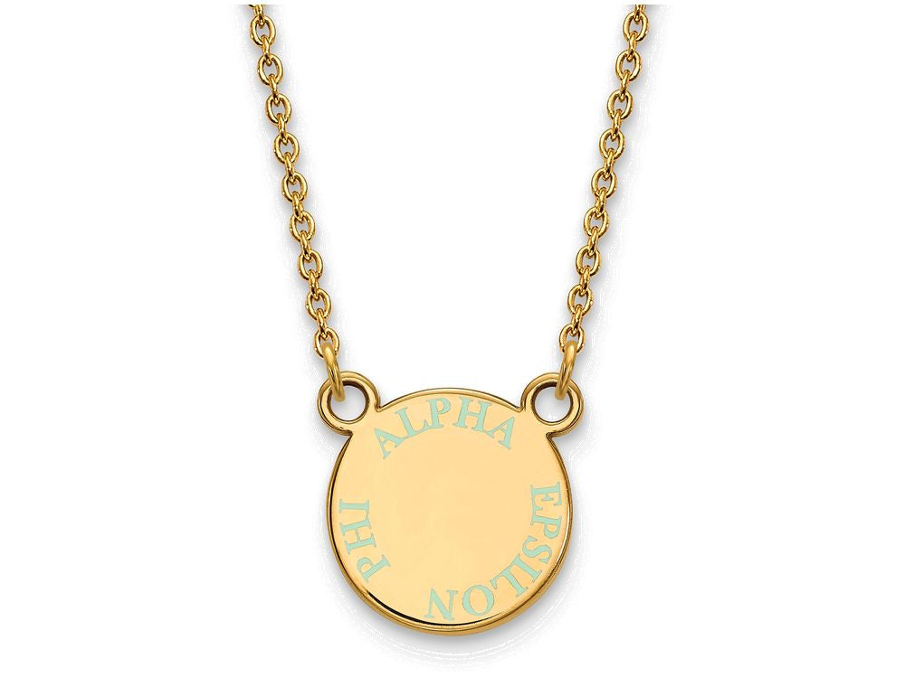 Logoart Sterling Silver Gp Alpha Epsilon Phi Extra Small Enamel Pendant Necklace