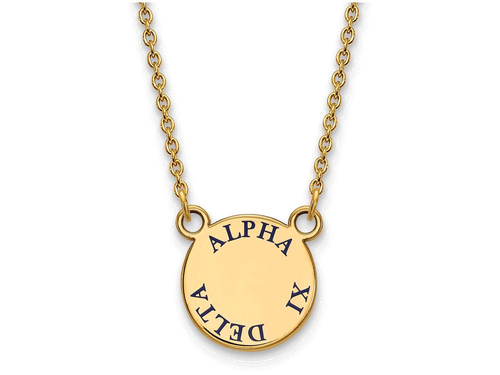 Logoart Sterling Silver Gp Alpha Xi Delta Small Enamel Pendant Necklace