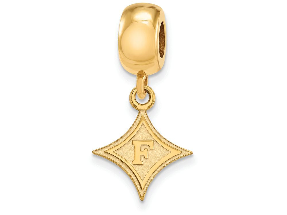 Logoart Sterling Silver Gp Furman University Small Dangle Bead