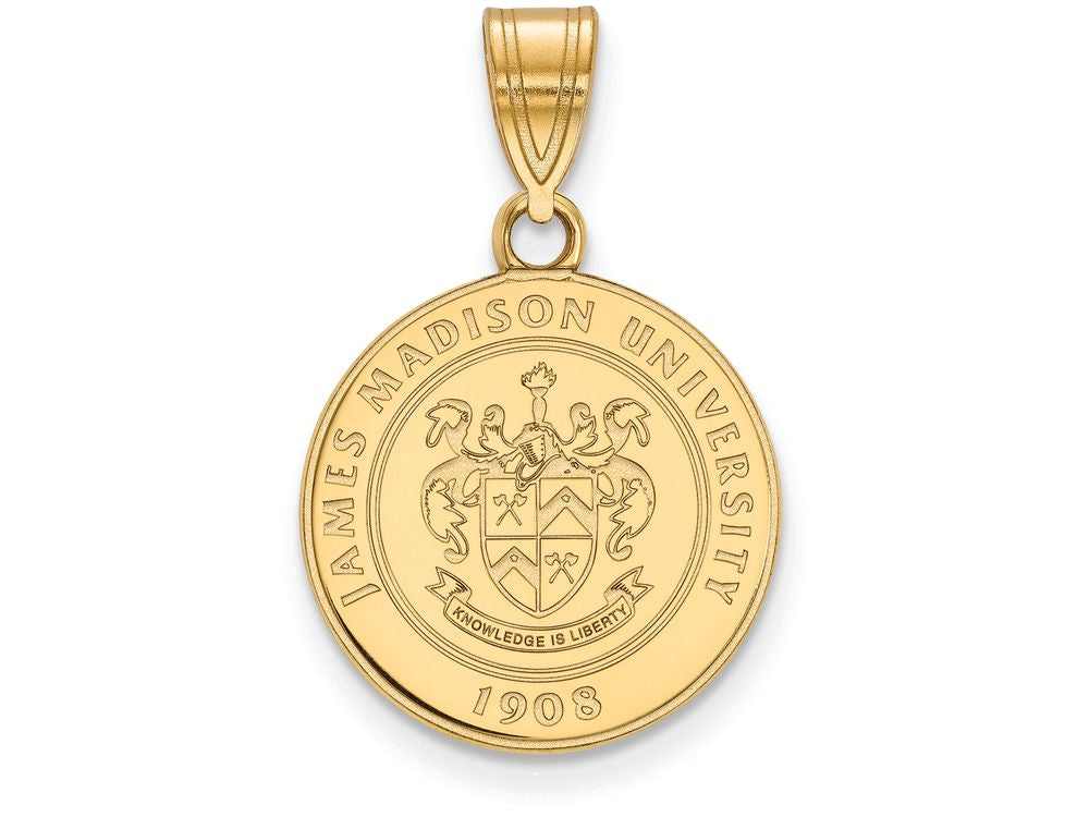 Logoart Sterling Silver Gp James Madison University Medium Crest Pendant