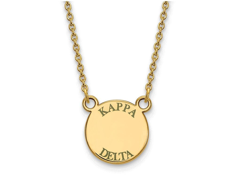 Logoart Sterling Silver Gp Kappa Delta Small Enamel Pendant Necklace