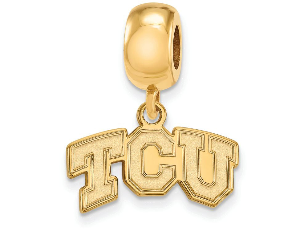 Logoart Sterling Silver Gp Texas Christian University Extra Small Dangle Bead Char