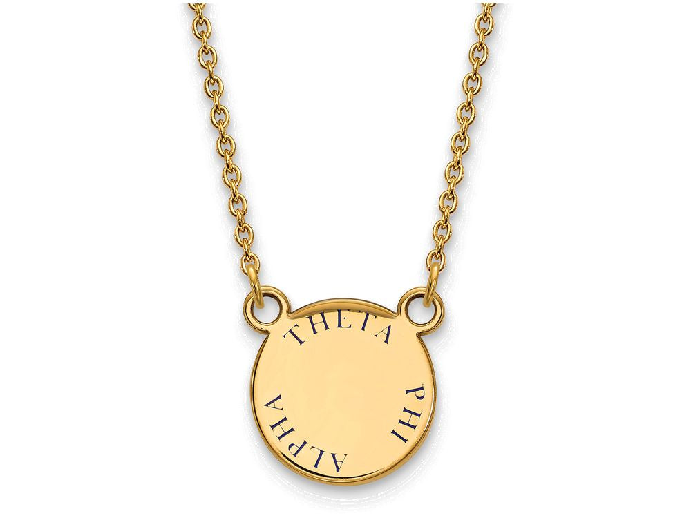 Logoart Sterling Silver Gp Theta Phi Alpha Small Enamel Pendant Necklace