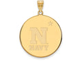 Logoart Sterling Silver Gp Navy Extra Large  Disc Pendant