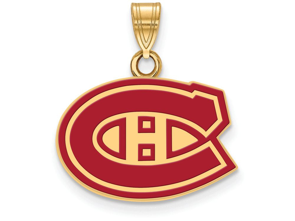 Sterling Silver Gp Nhl Logoart Montreal Canadiens Small Enamel Pendant