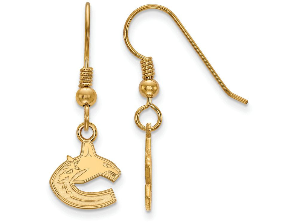 Logoart Sterling Silver Gp Vancouver Canucks Extra Small Dangle Earrings Wire