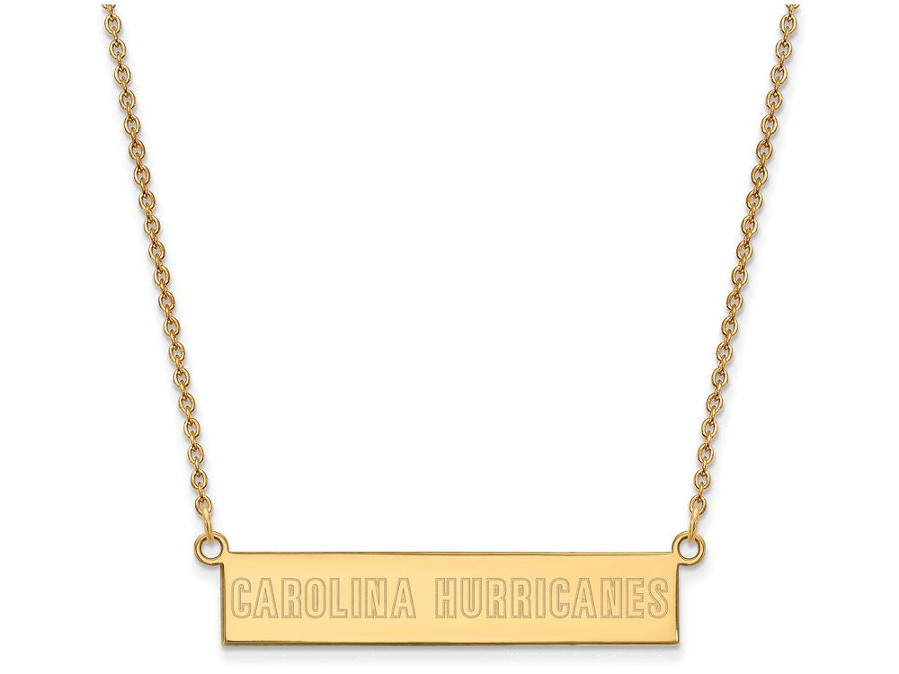 Logoart Sterling Silver Gp Carolina Hurricanes Small Bar Necklace