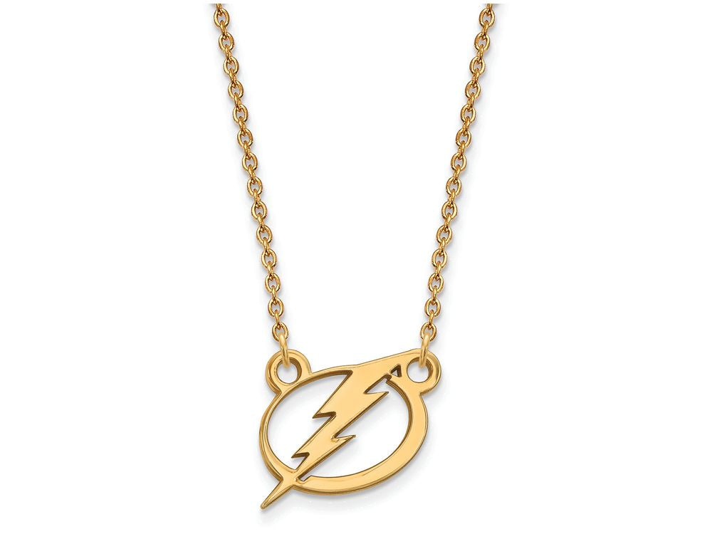 Sterling Silver Gp Nhl Logoart Tampa Bay Lightning Small Pendant Necklace
