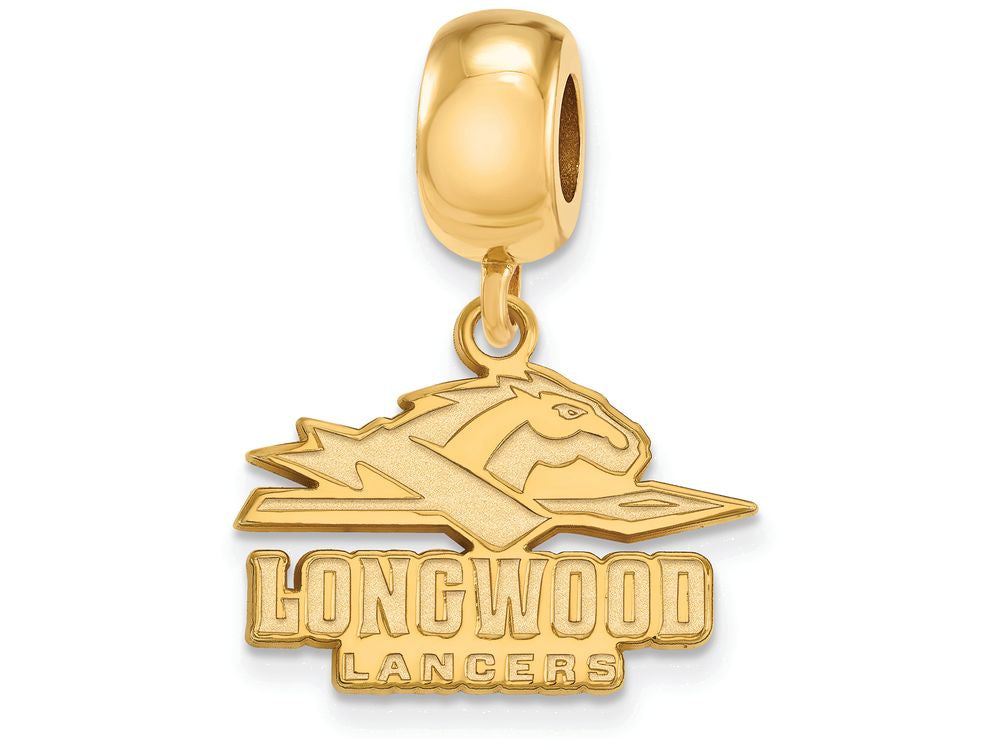 Logoart Sterling Silver Gp Longwood University Small Dangle Bead