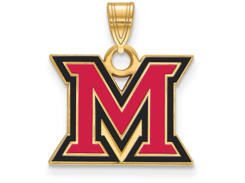 Logoart Sterling Silver Gp Miami University Small Enamel Pendant