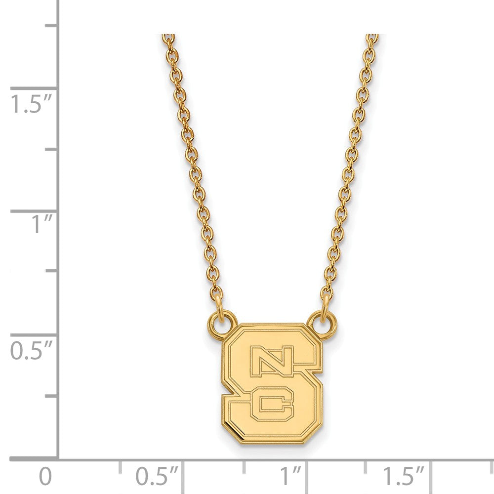Logoart Sterling Silver Gp North Carolina State U Small Pendant Necklace