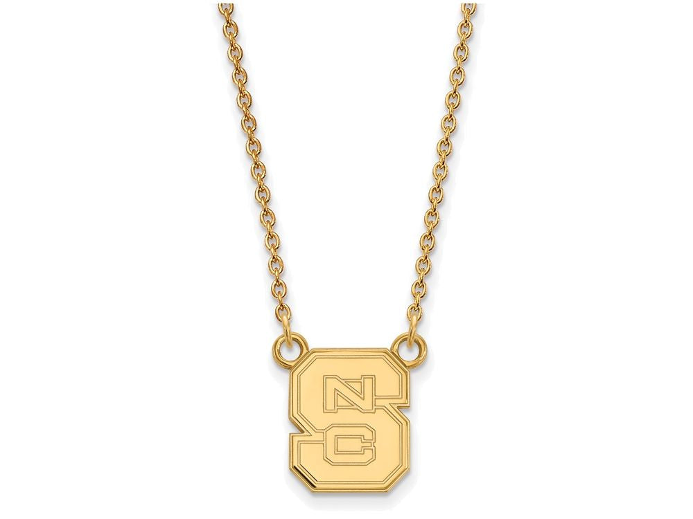 Logoart Sterling Silver Gp North Carolina State U Small Pendant Necklace