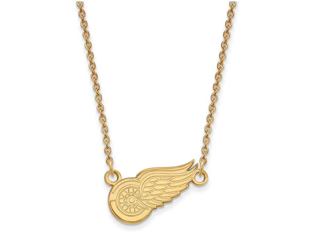 Sterling Silver Gp Nhl Logoart Detroit Red Wings Small Pendant Necklace