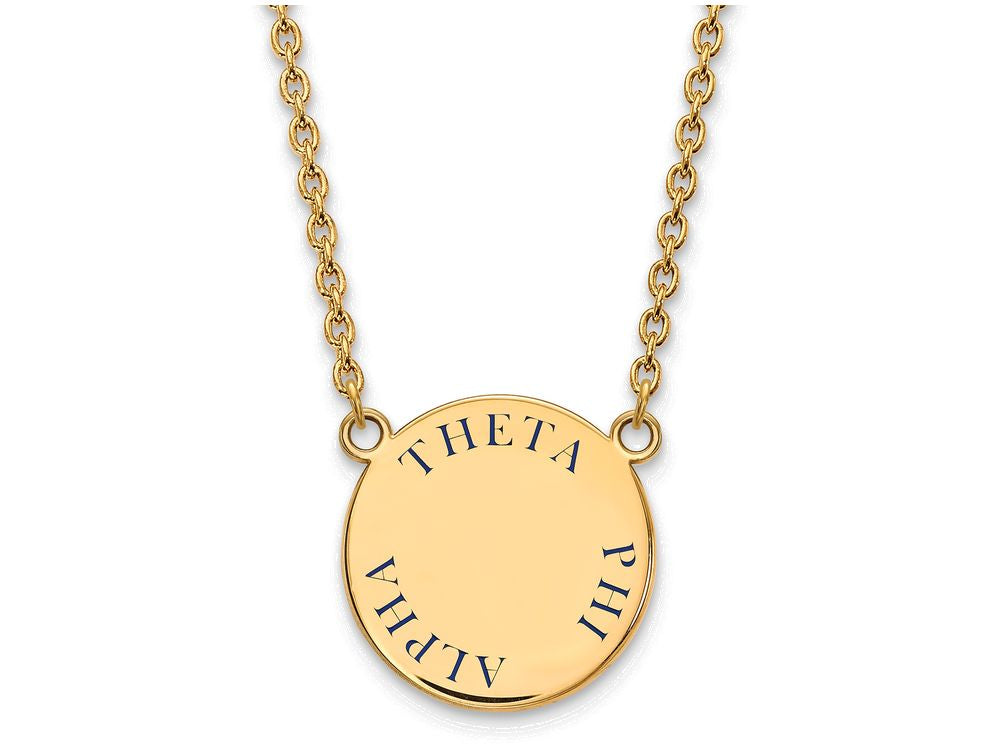 Logoart Sterling Silver Gp Theta Phi Alpha Large Enamel Pendant Necklace