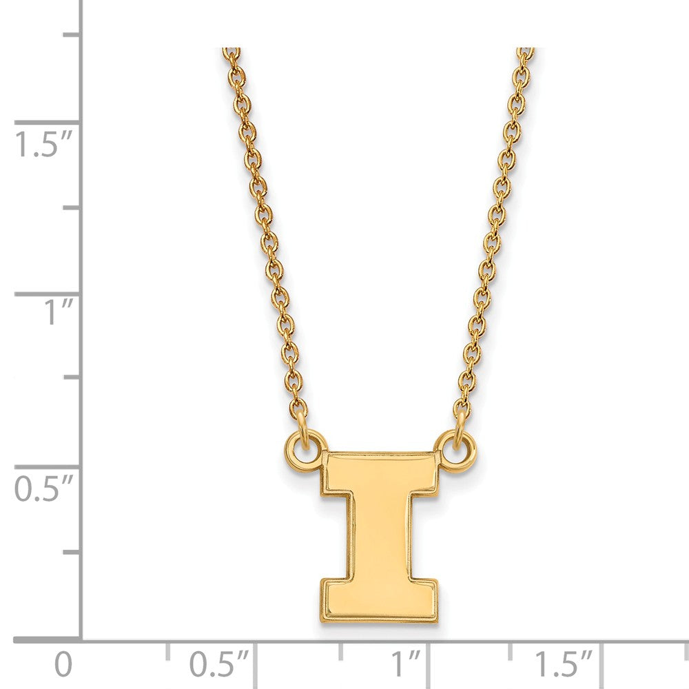 Logoart Sterling Silver Gp University Of Illinois Small Pendant Necklace