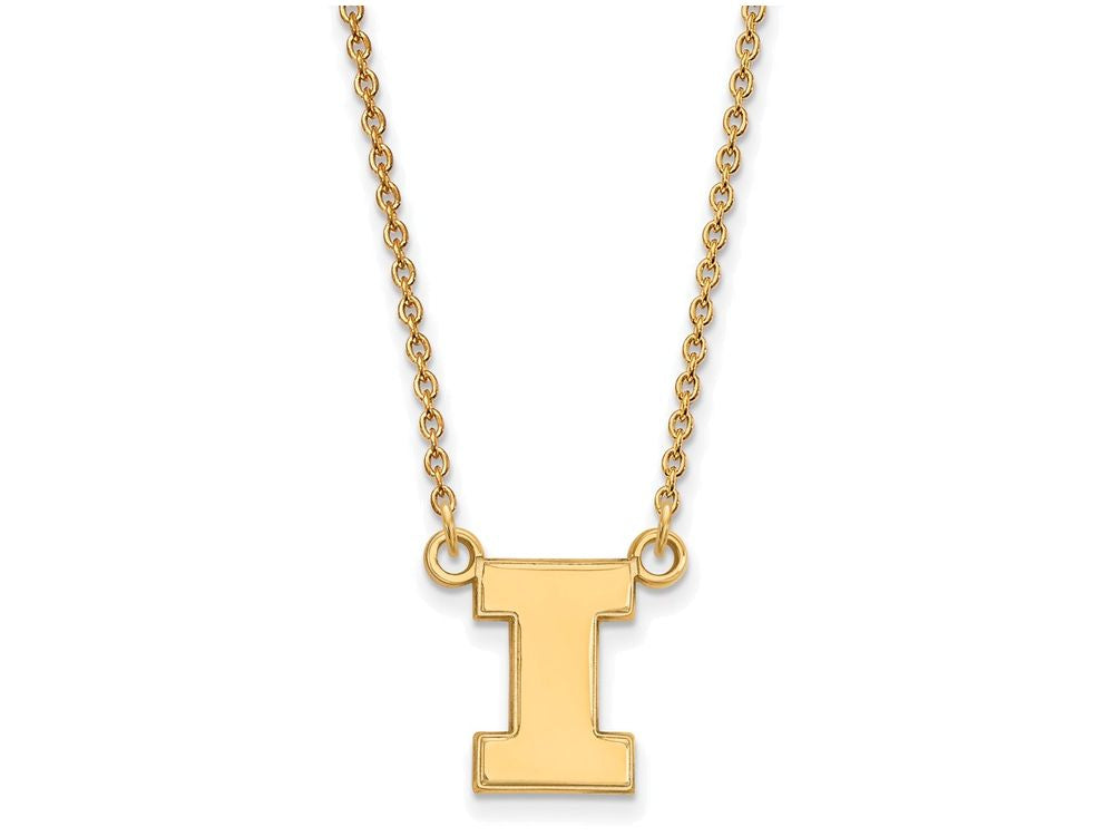 Logoart Sterling Silver Gp University Of Illinois Small Pendant Necklace