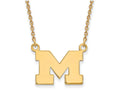 Logoart Sterling Silver Gp Michigan (univ Of) Small Pendant Necklace