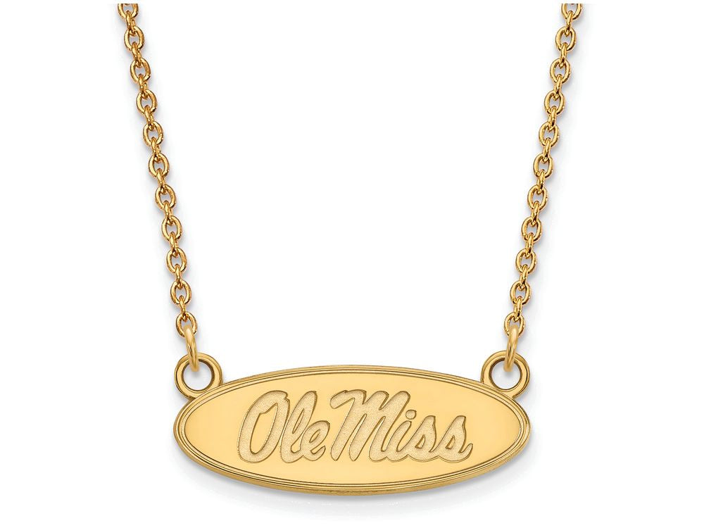 Logoart Sterling Silver Gp U Of Mississippi Small Pendant Necklace