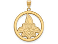 Logoart Sterling Silver Gp University Of New Orleans Extra Large  Pendant In Circle