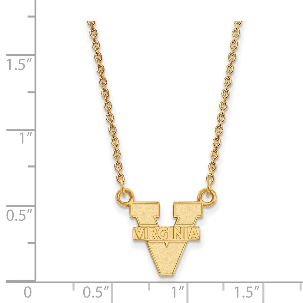 Logoart Sterling Silver Gp University Of Virginia Small Pendant Necklace