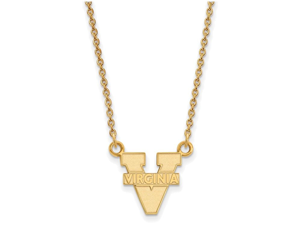 Logoart Sterling Silver Gp University Of Virginia Small Pendant Necklace