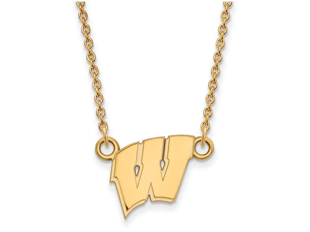 Logoart Sterling Silver Gp U Of Wisconsin Small Pendant Necklace