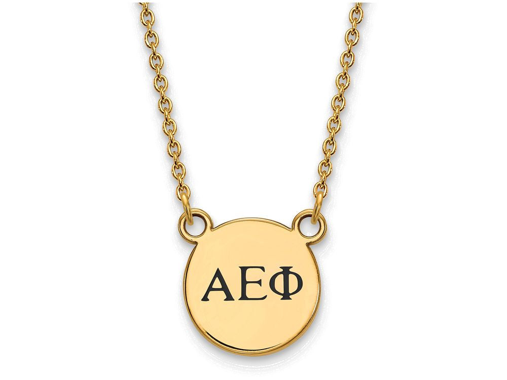 Logoart Sterling Silver Gp Alpha Epsilon Phi Extra Small Enamel Pendant Necklace